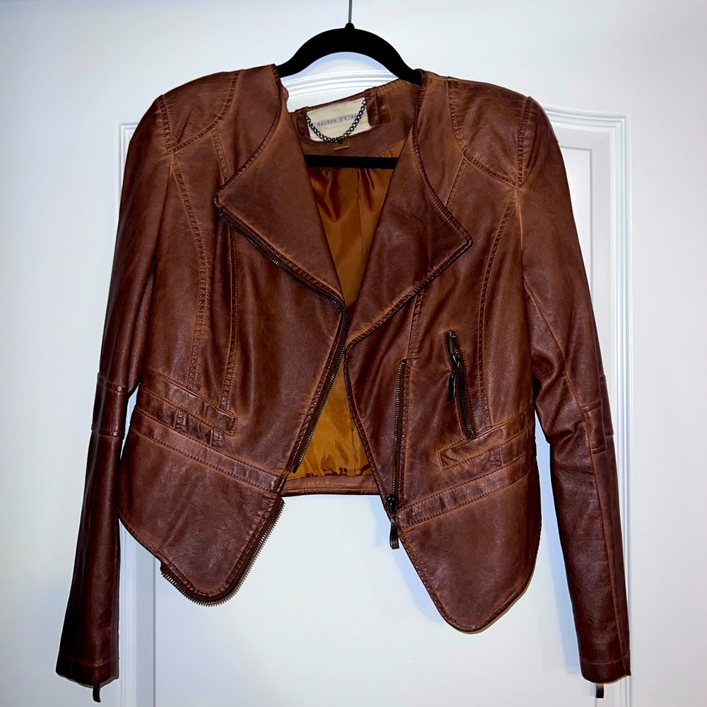 Brown Leather Jacket from Saks!